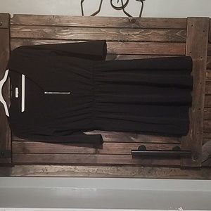 Little Black Dress; 3/4 sleeve ;silver zipper in front
